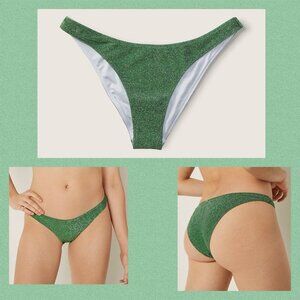 PINK Victoria Secret Bikini Bottom Womens  Brazilian Green Shimmer M